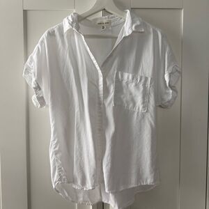 CLOTH & STONE White Short Sleeve Button down shirt | Size Small